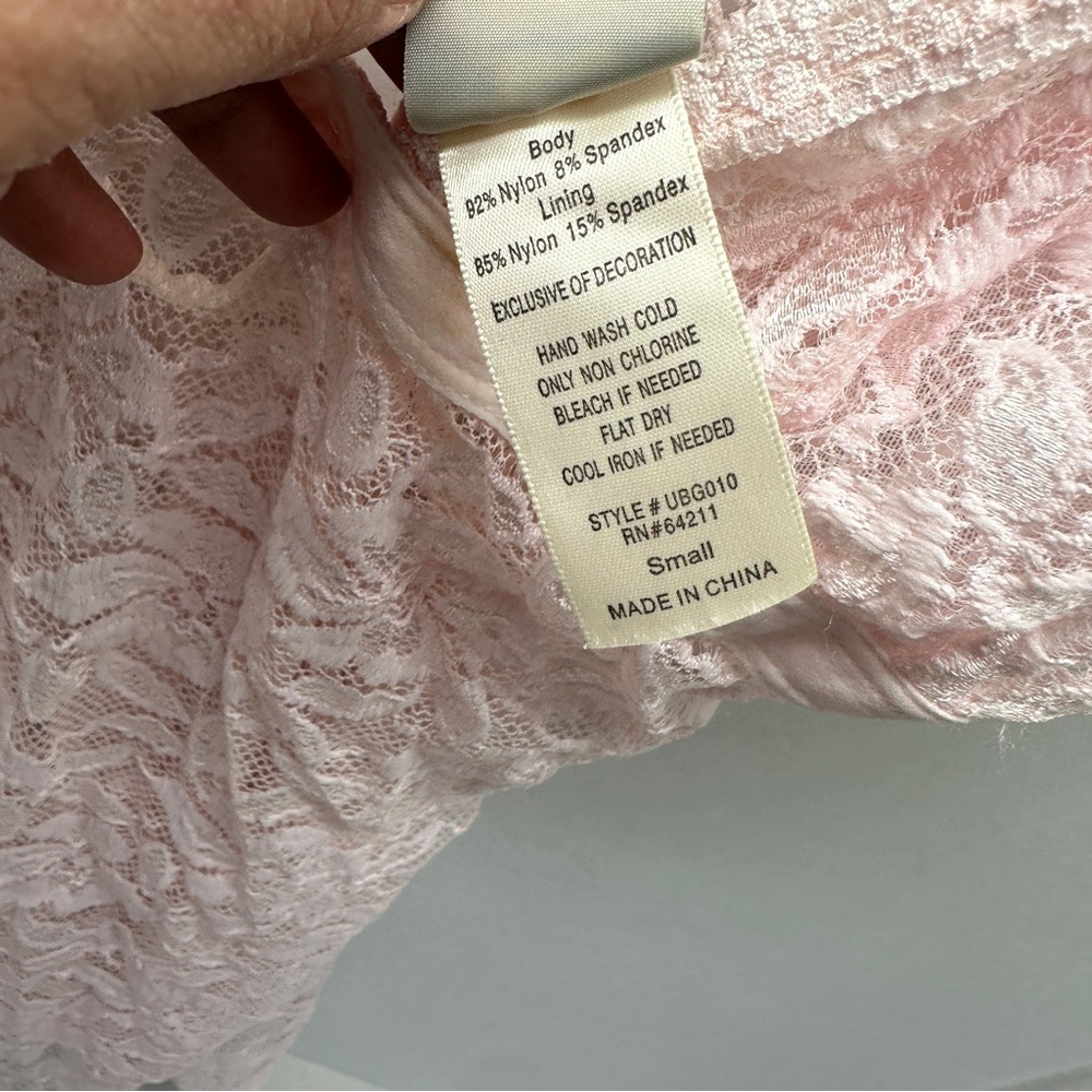 In Bloom by Jonquil Pink Lace Chemise Slip Dress Nightgown Sleepwear Lingerie - Picture 4 of 4